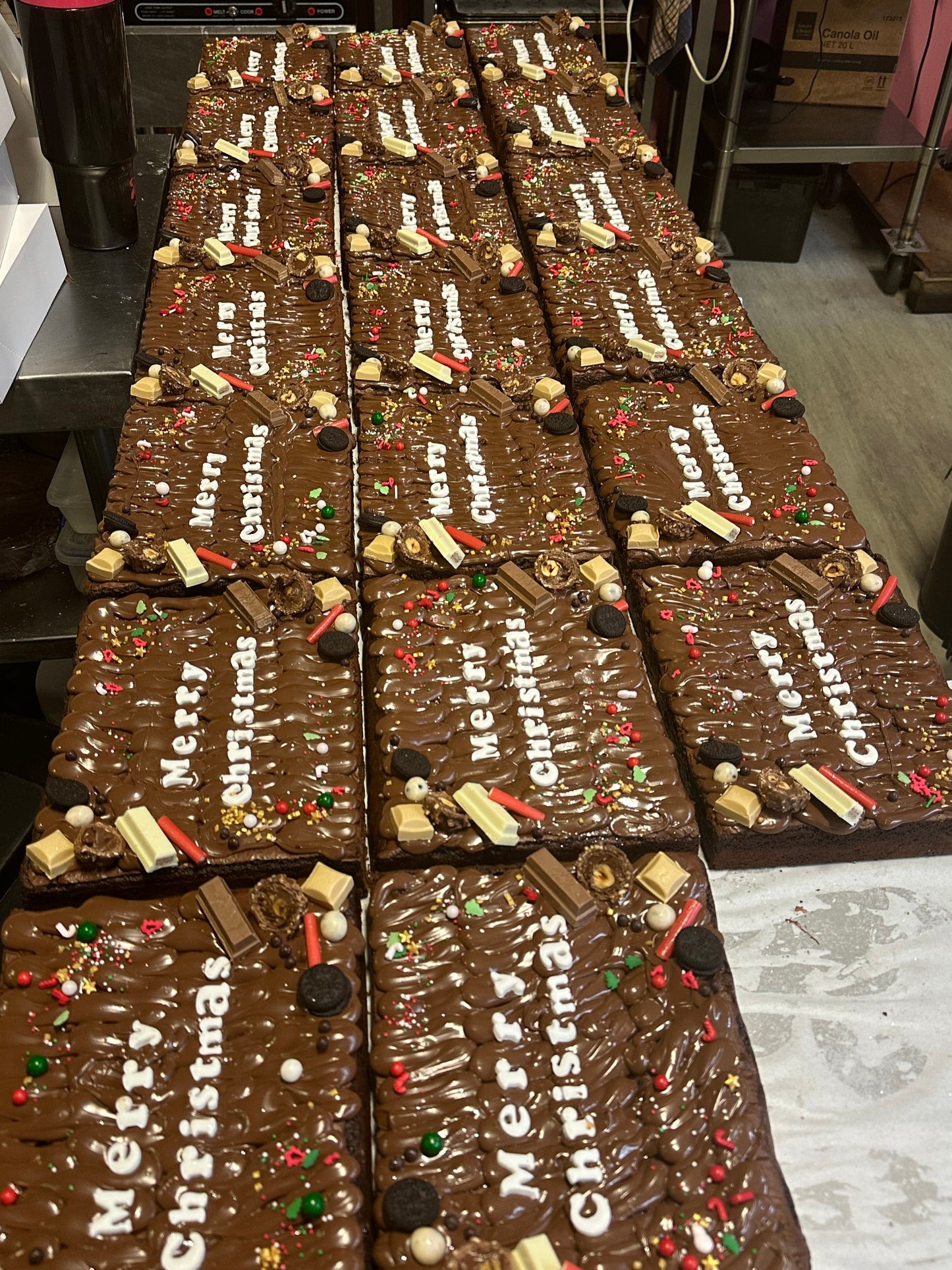 Xmas brownie slab