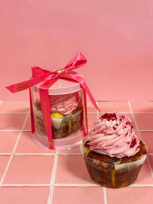 Mini Raspberry meringue basque cheesecake